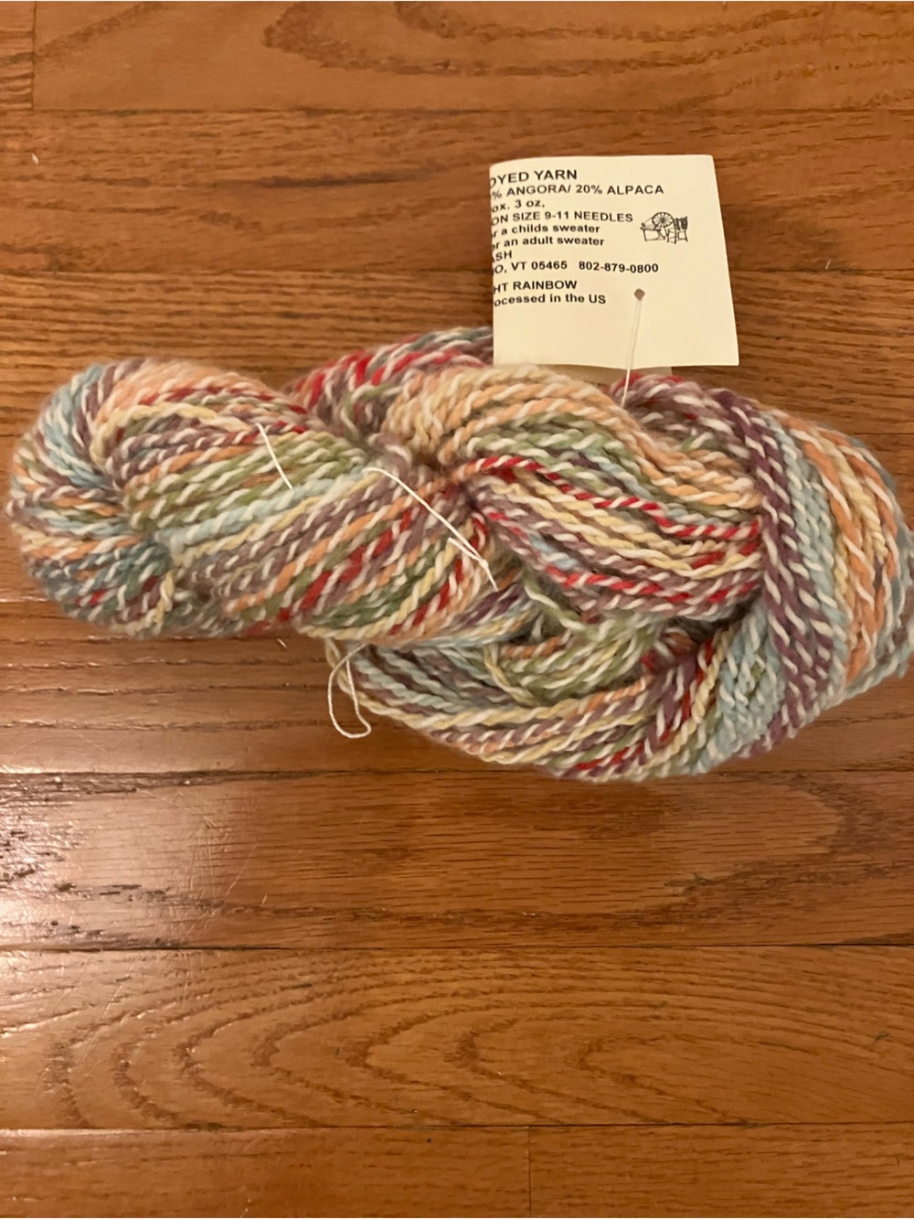 Multicolor Handspun Yarn Skein - Soft Pastel Blend